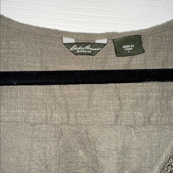 Eddie Bauer lace button up Olive Green Sleeveless Top size large - Picture 3 of 9